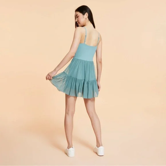 NWT! Popflex Blogilates Viral Taylor Swift Ballerina Dress Teal Blue Size Small - Picture 2 of 8